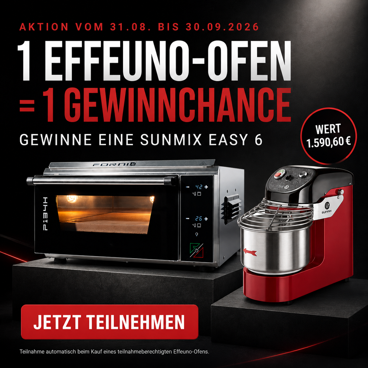 EffeUno Gewinnspiel 2026 – EffeUno Pizzaofen kaufen und Sunmix EASY 6 gewinnen