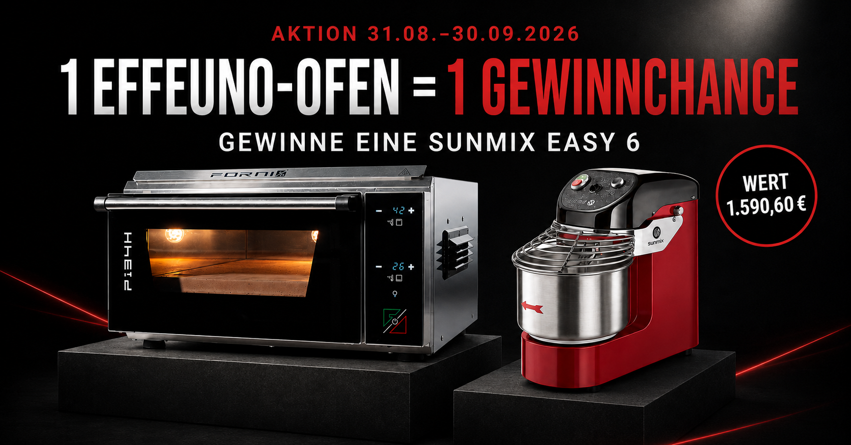 EffeUno Gewinnspiel 2026 – EffeUno Pizzaofen kaufen und Sunmix EASY 6 gewinnen