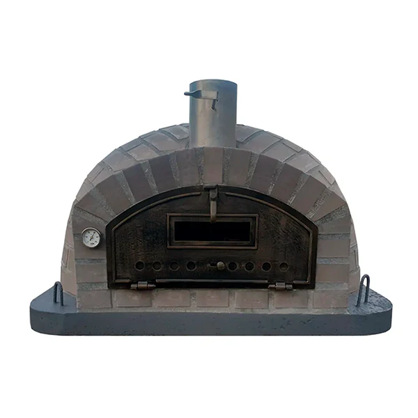 Holzbackofen Majella AL 110 in Frontansicht mit Alugußtür und Thermometer