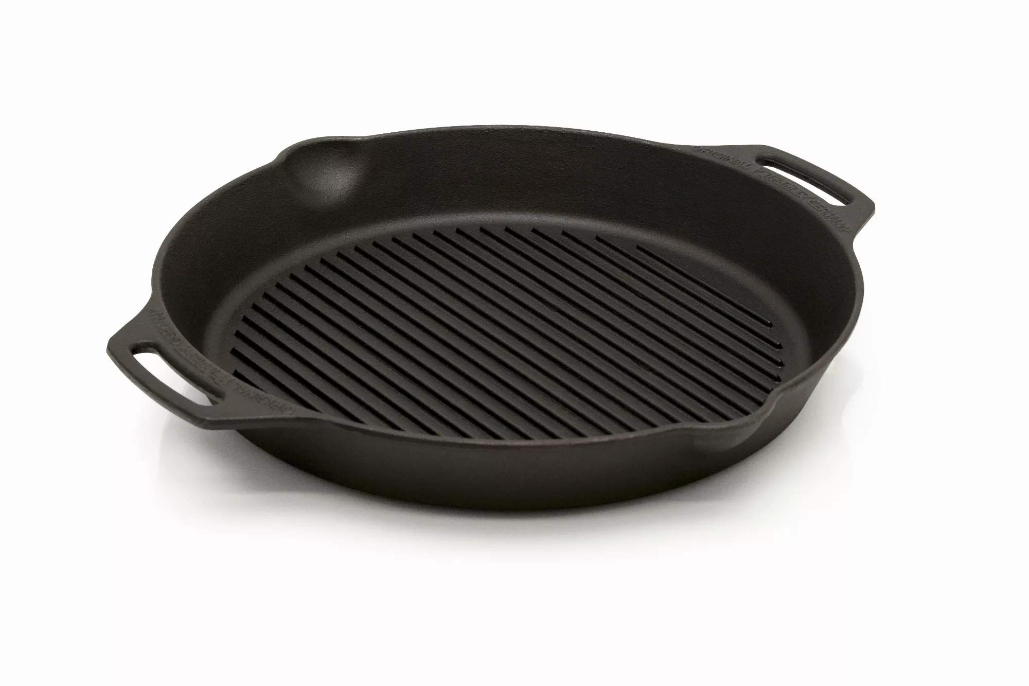Grillpfanne und Feuerpfanne aus Gusseisen mit 2 Handgriffen