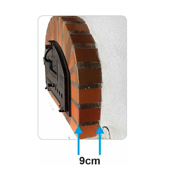 Detailansicht des Holzbackofens Lecce AL mit Wandstärke von 9 cm