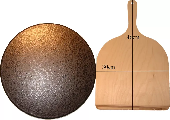 Megrill Pizzastein und Brotbackstein 350x20cm mit Pizzaschaufel