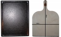 Megrill Pizzastein und Brotbackstein aus Cordierit mit Saftrille und Holzschieber Megrill Pizzastein und Brotbackstein aus Cordierit mit Saftrille und Holzschieber